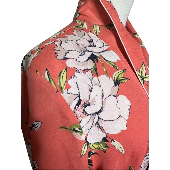 NWT Joie 100% Silk Flora Pockets Anasophia Button Front Smoking Jacket M - Picture 5 of 8